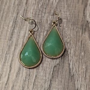 Turquoise and gold fashion earrings